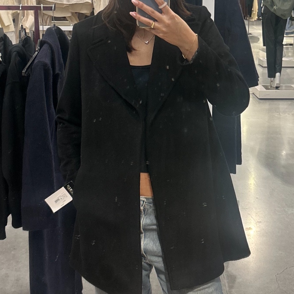 Ralph Lauren Wool Black Trench Coat